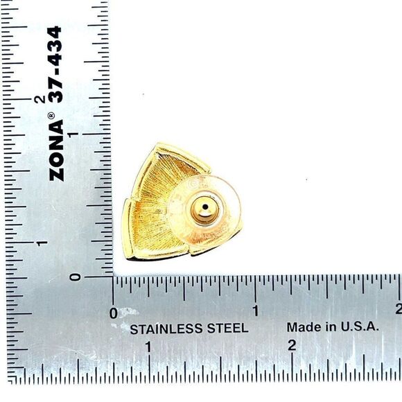 Triangular Enamel Earrings - Picture 2 of 4